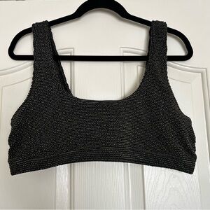 GOOD AMERICAN Always Fits Metallic Scoop Swim Top size 5/6